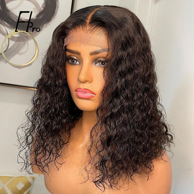 4x4 Lace Closure Wig Unit Curly Glueless Virgin Hair Natural Color